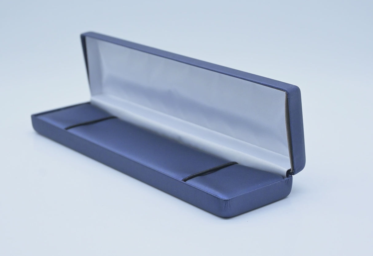 Blue Leatherette Bracelet Box - Pack of 12