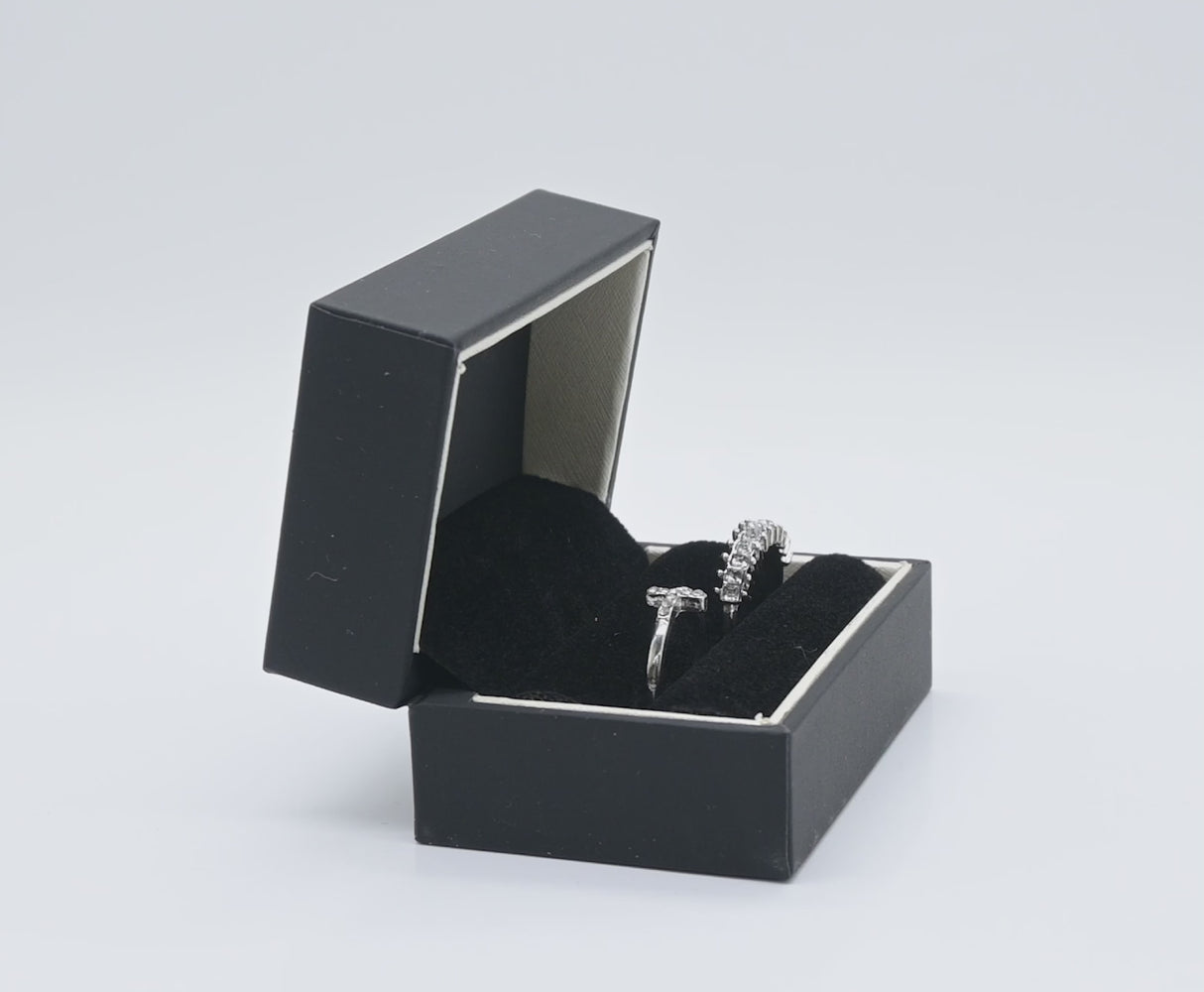 Midnight Black Velvet Ring Box