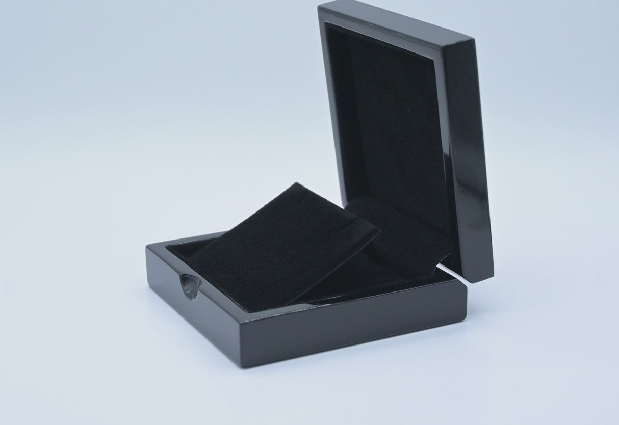Large Black Wood Jewelry Box for Earrings / Pendants
