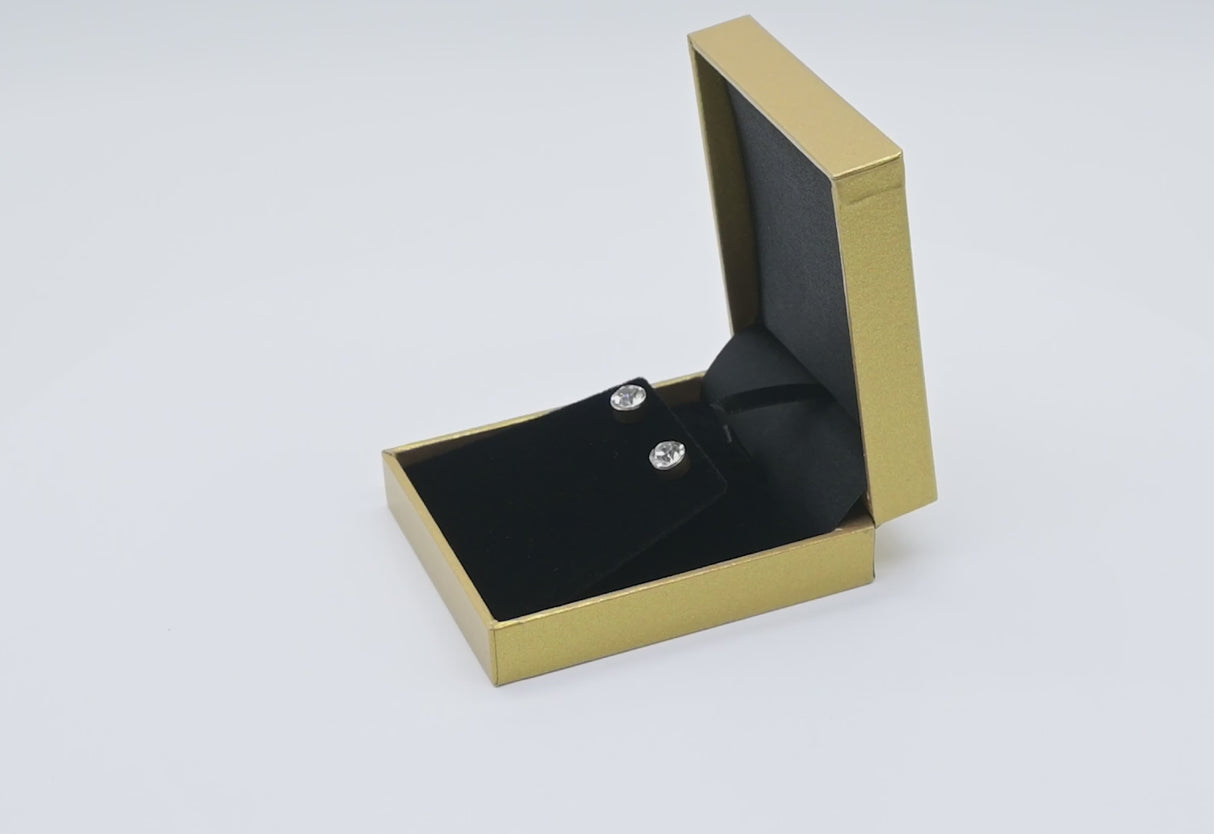 Metallic Gold Jewelry Pendant Gift Boxes W/ Flap Insert