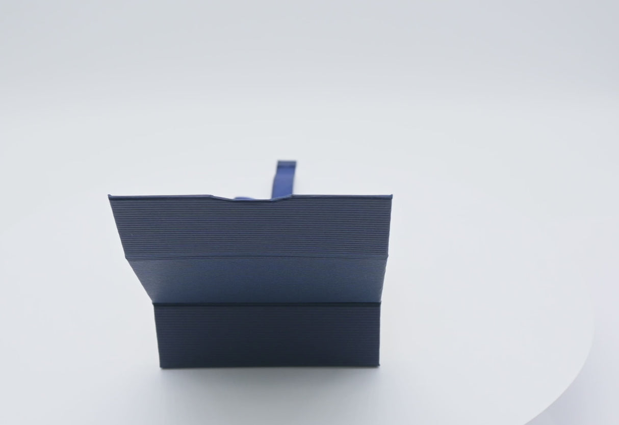 Blue and Cream Magnetic Ribbon Jewelry Bangle or Watch Boxes