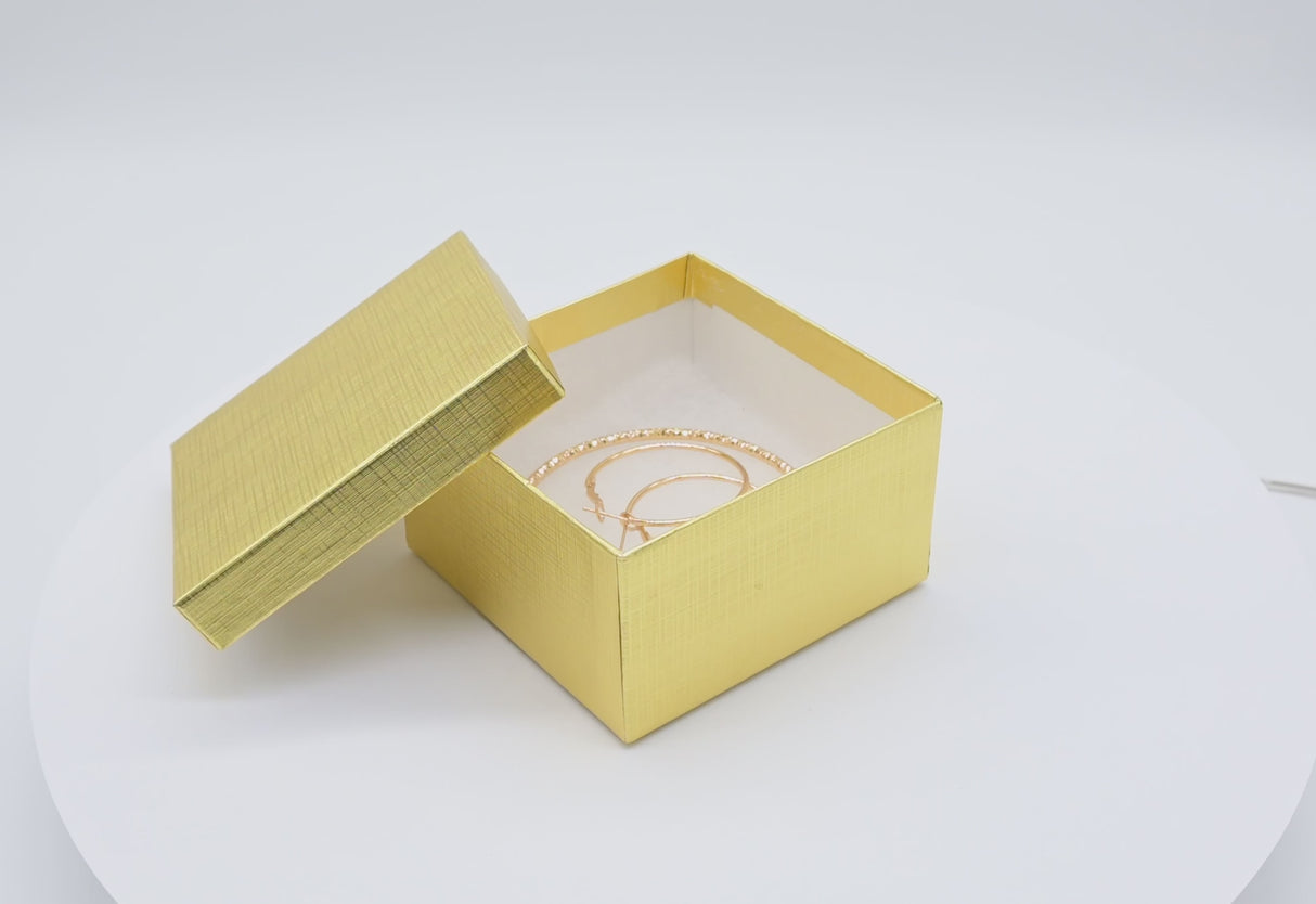 Textured Gold Cotton Filled Jewelry Gift Boxes #34
