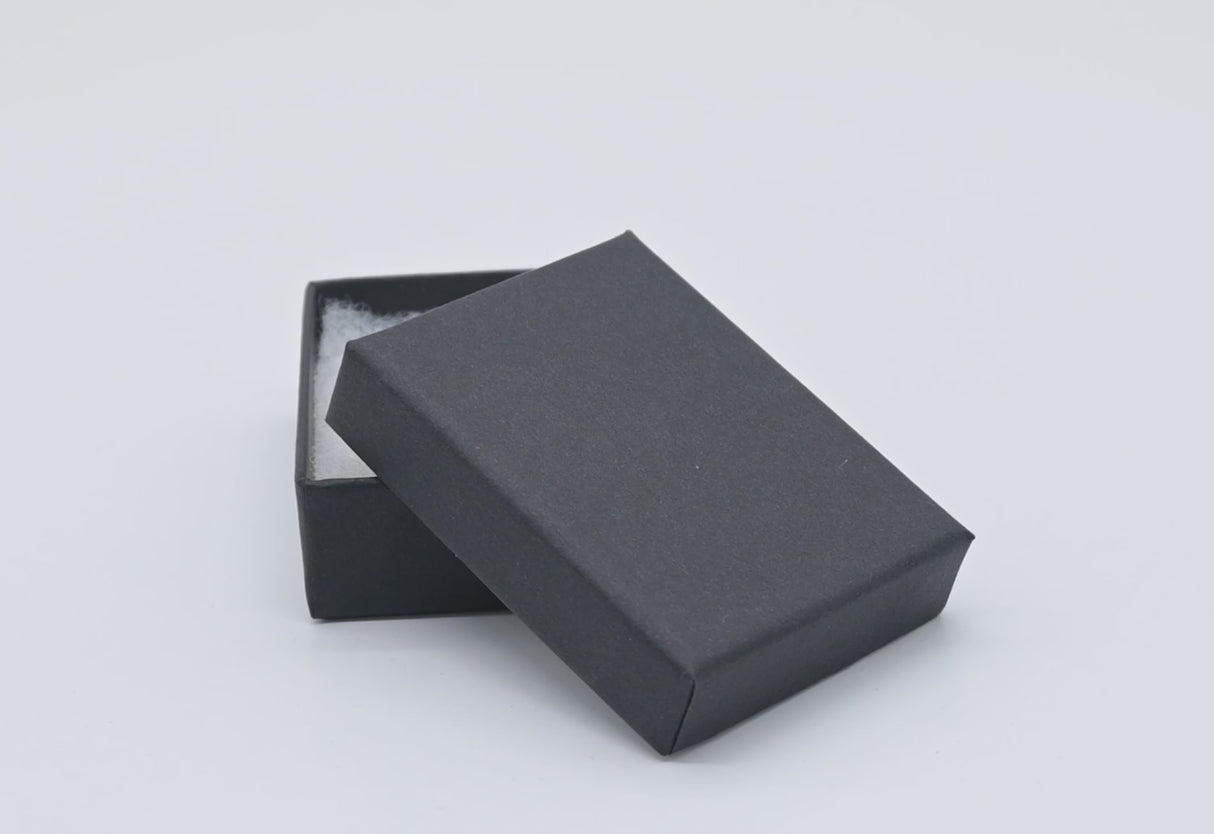 Matte Black Paper Cotton Filled Jewelry Gift Boxes #11