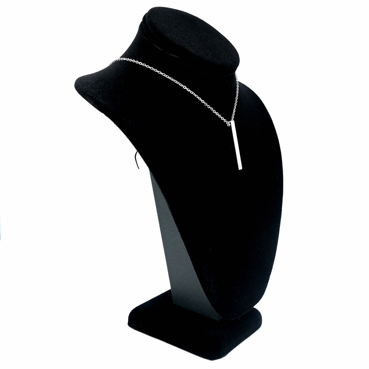 Black Velvet Jewelry Necklace Display Bust, 11" Tall
