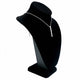 Black Velvet Jewelry Necklace Display Bust, 11" Tall