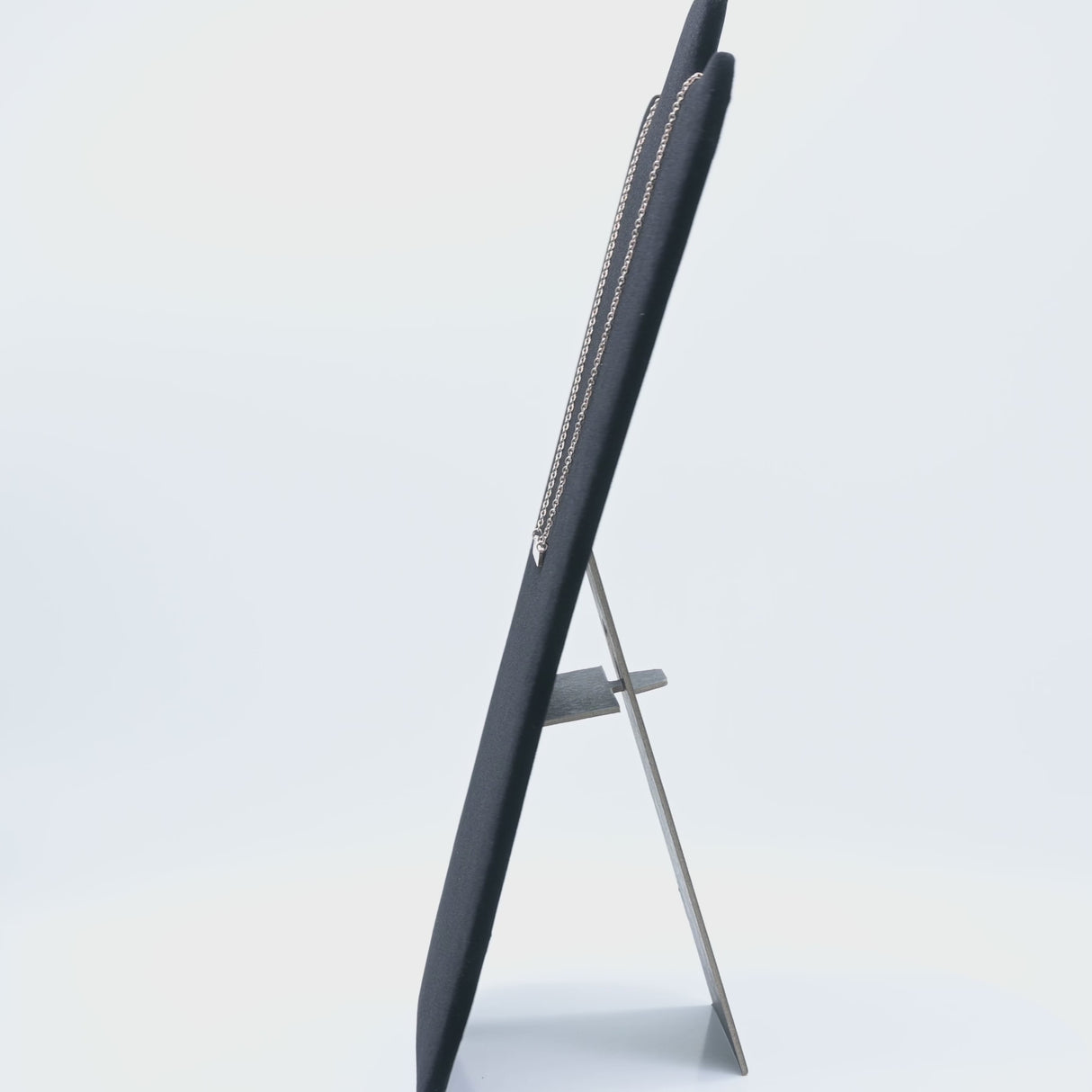 Black Velvet Curved Jewelry Necklace Easel, 14" Tall