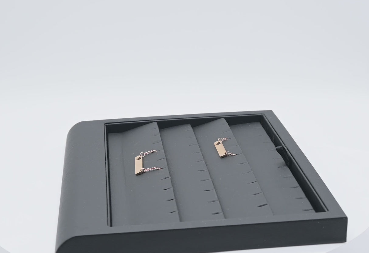 Black Leatherette Jewelry Display Tray - Holds 20 Earrings or Pendants