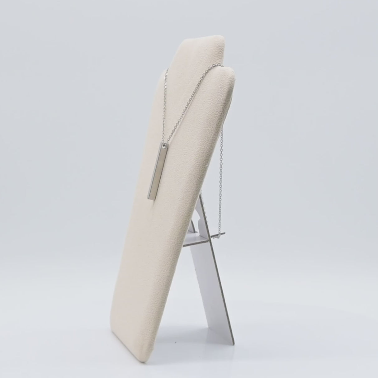 Beige Faux Suede Necklace Easel - 8" Tall