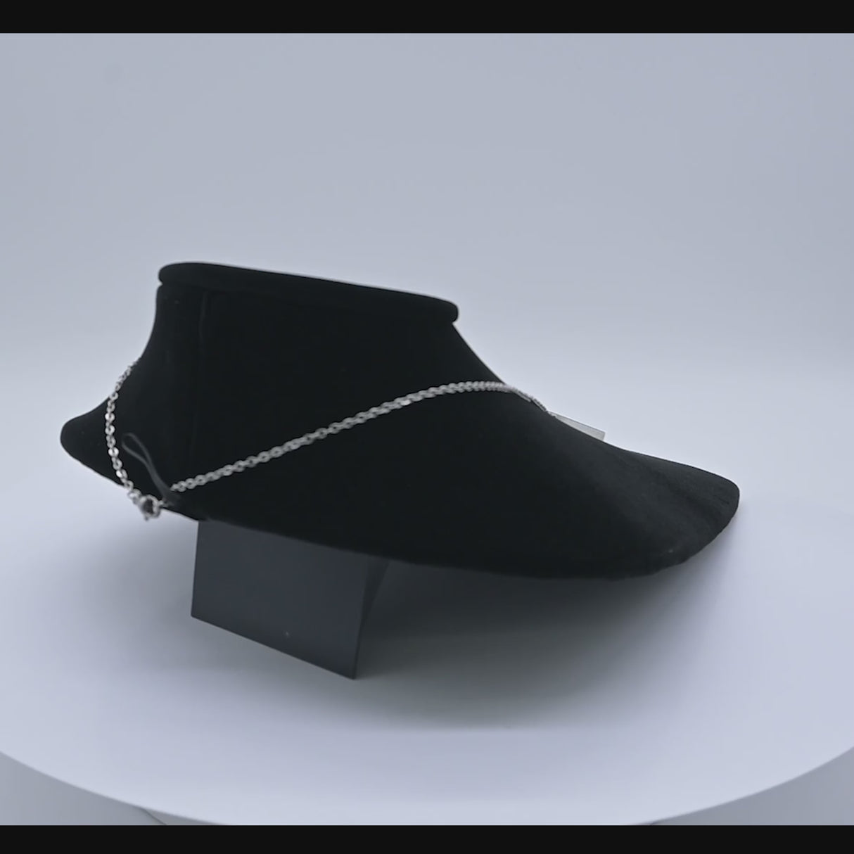 Black Velvet Low Profile Necklace Display Stand - 3-3/4" H