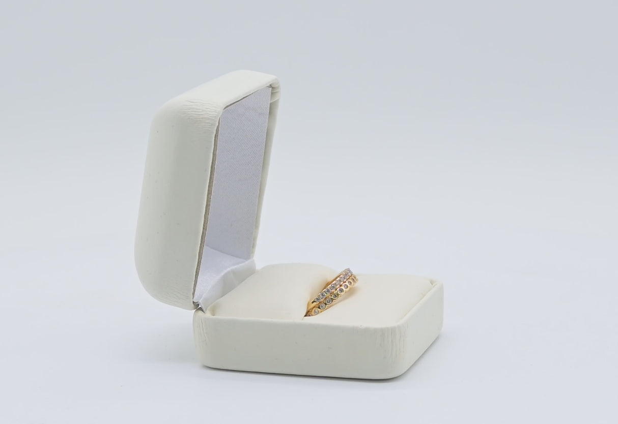White Leatherette Jewelry Ring Boxes