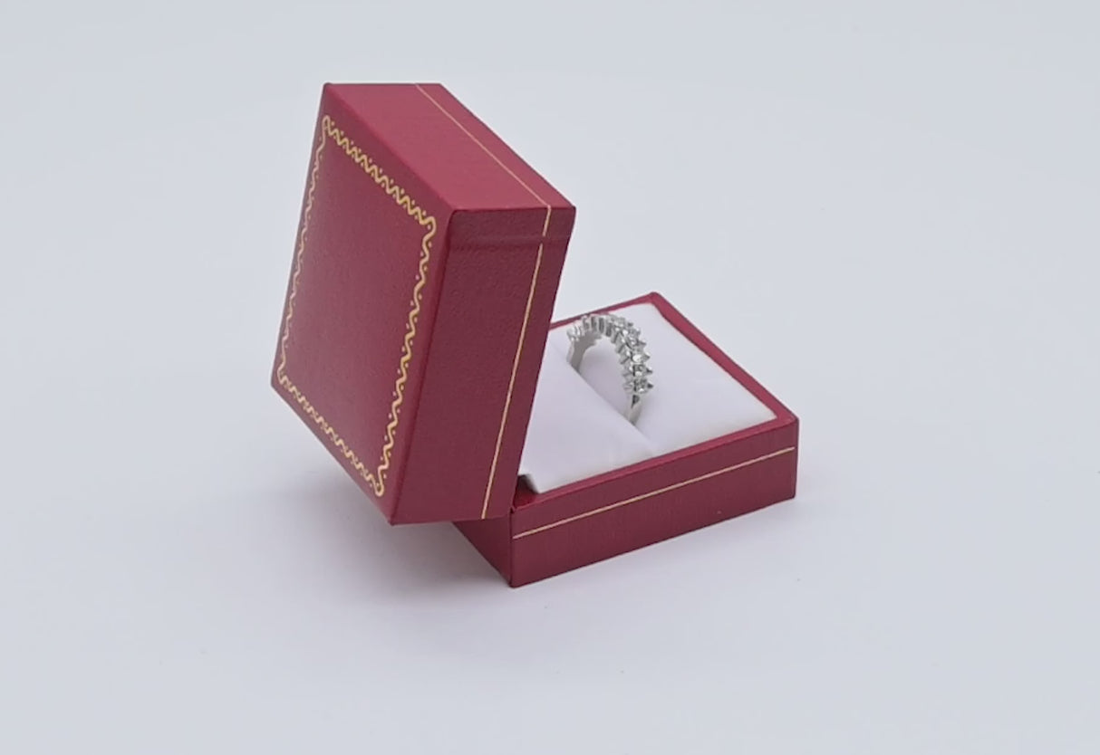 Red Leatherette, Gold Trim Jewelry Ring Box