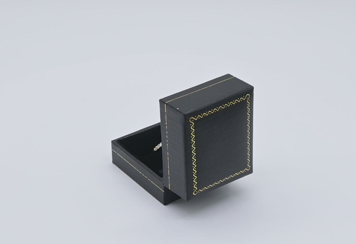 Black Leatherette Ring Box with Gold Trim - Pack of 24