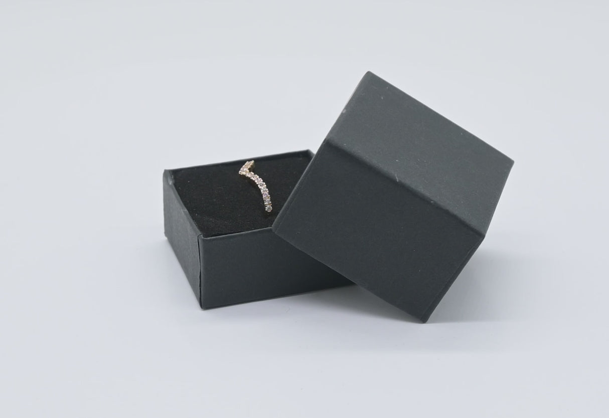 Matte Black Paper Jewelry Ring Gift Packaging Boxes With Foam Insert