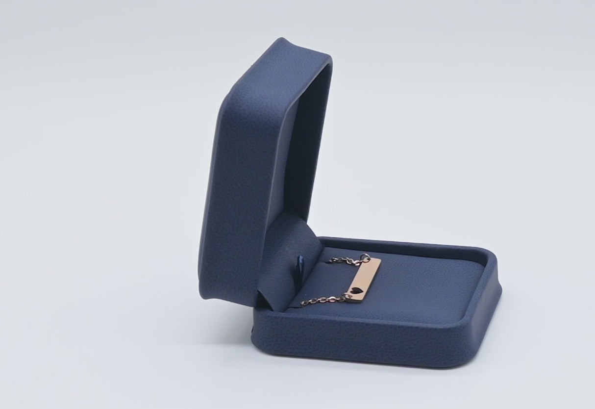 Navy Blue Leatherette Jewelry Pendant Gift Boxes