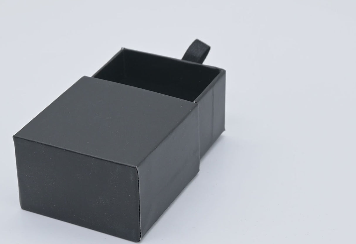 Matte Black Paper Slide-Out Ring Box - 100 Pieces