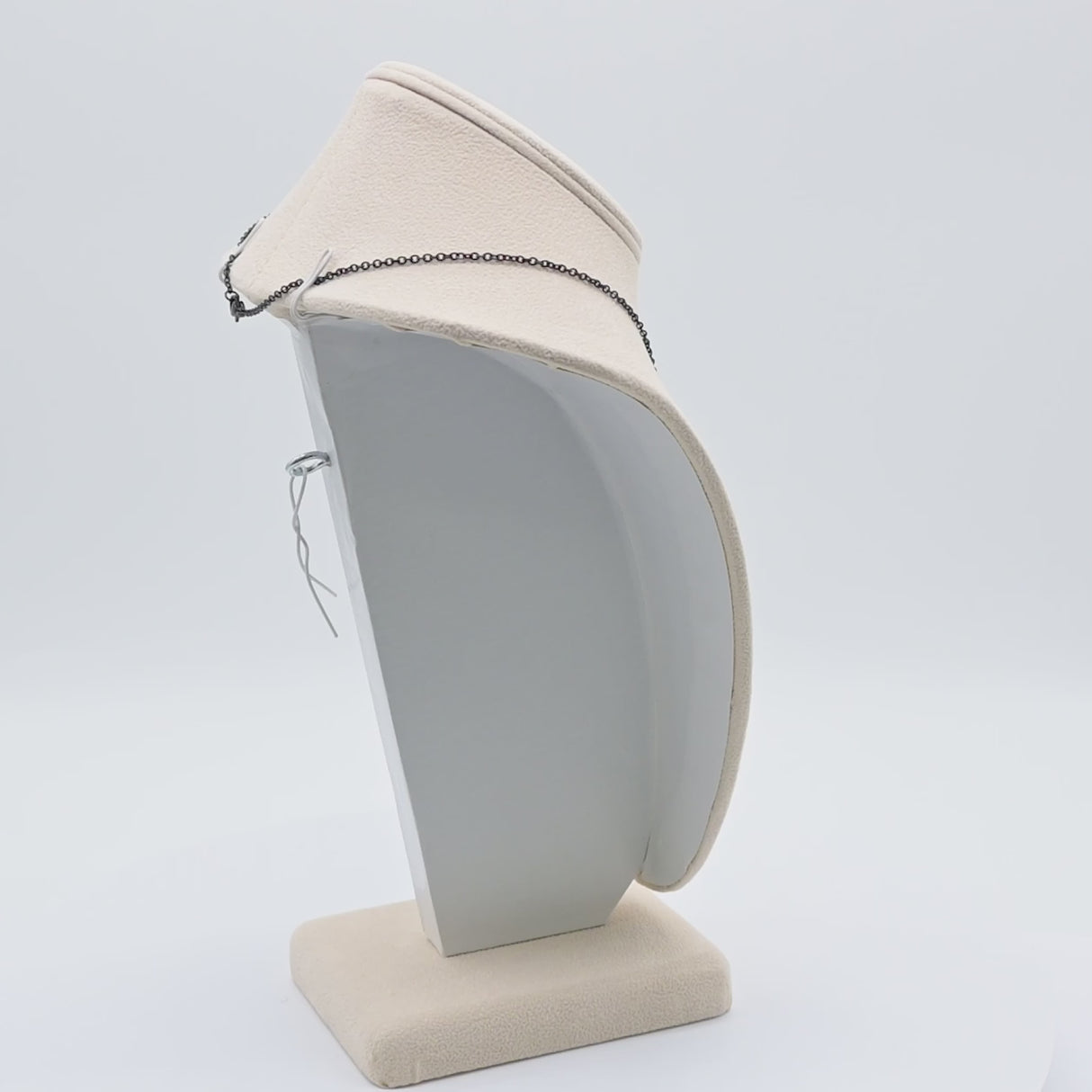 Beige Faux Suede Jewelry Necklace Display Bust, 11" Tall