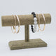 Brown Burlap Bracelet Watch T-Bar Display Stand - 5" Tall