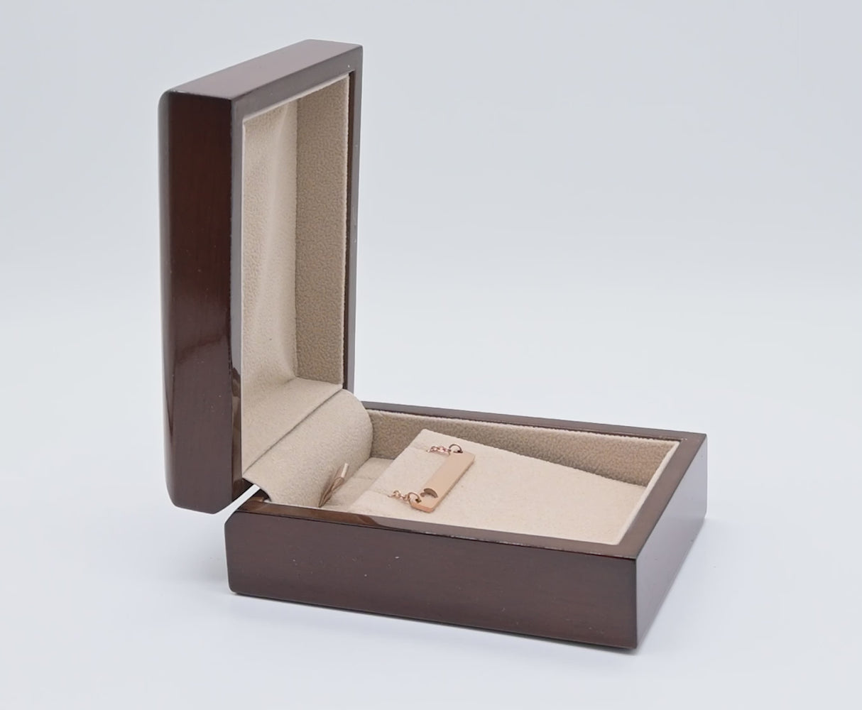 Premium Large Brown Veneer Jewelry Earring or Pendant Box