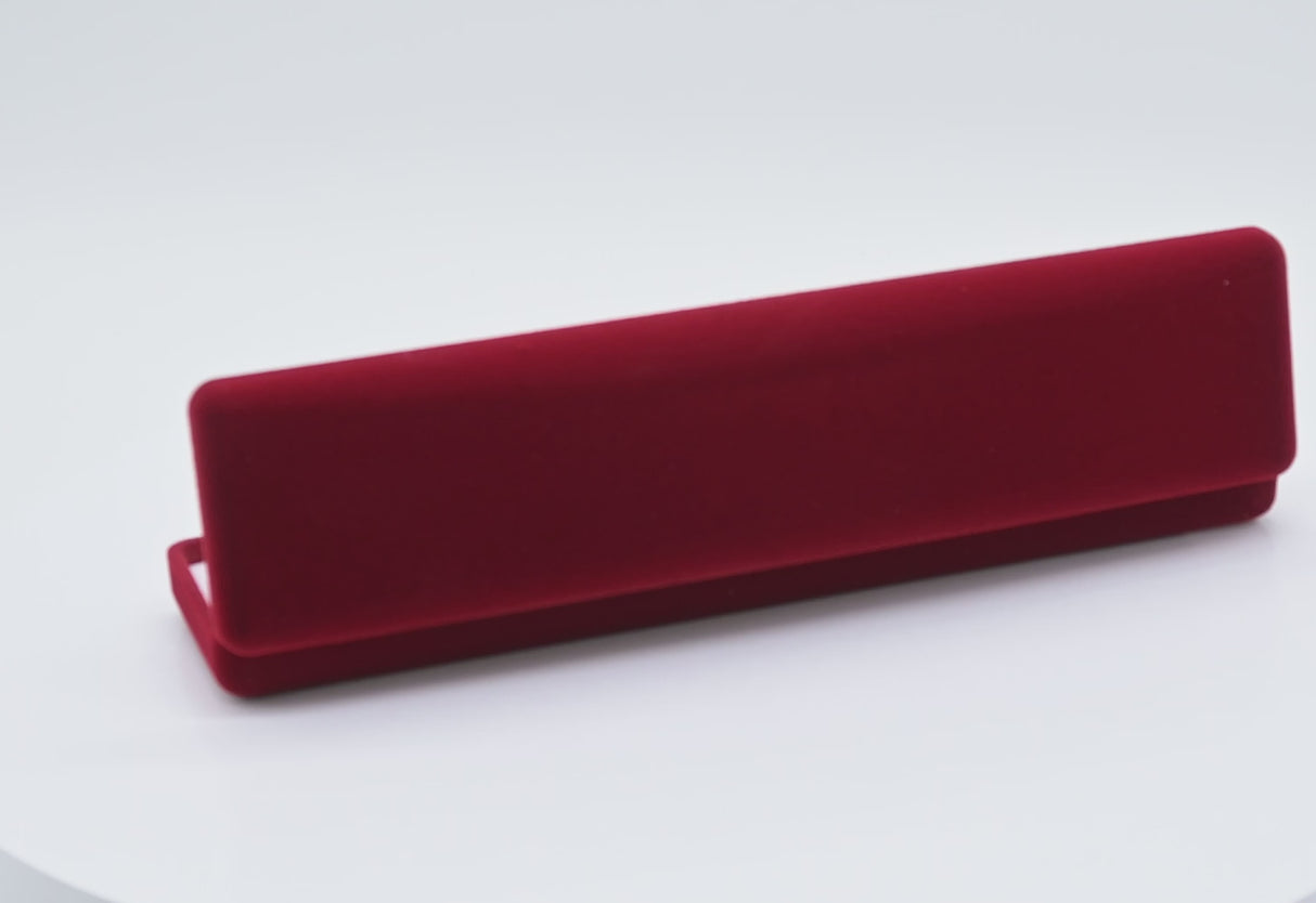 Red Flocked Velour Jewelry Bracelet Boxes