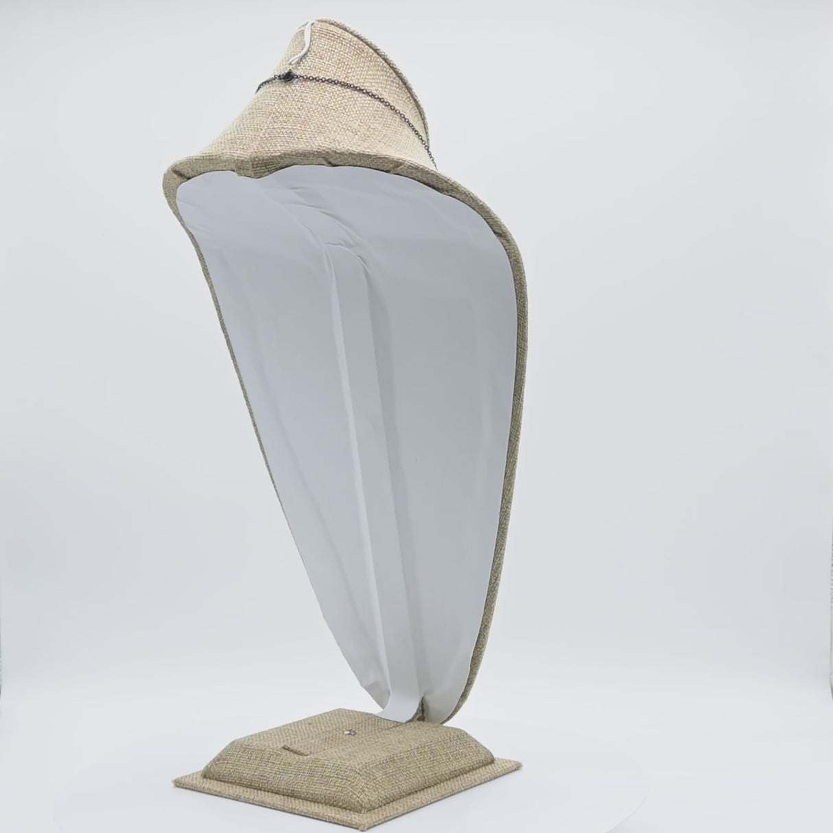 Brown Burlap Jewelry Necklace Display Bust, 14-1/2" Tall