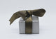 Steel Grey Leatherette Jewelry Earring Boxes, with Brown Ribbon