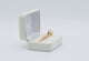 White Leatherette Dual Jewelry Ring Box, Holds 1 to 2 Rings