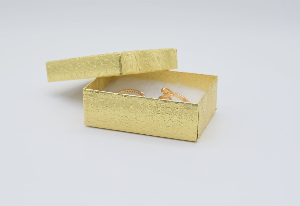 Gold Foil Assortment Size Cotton Filled Jewelry Gift Boxes #99