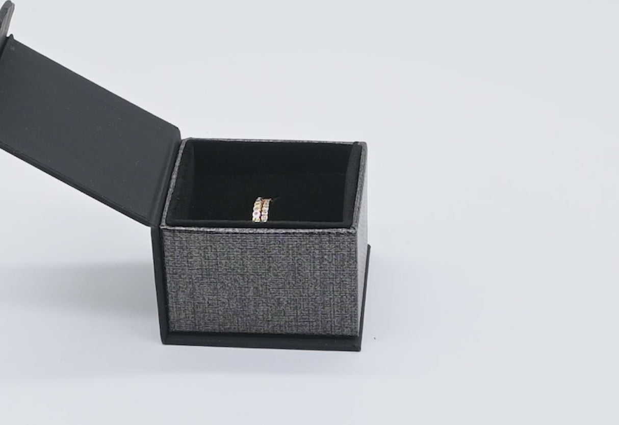 Black and Grey Magnetic Lid Jewelry Ring Boxes