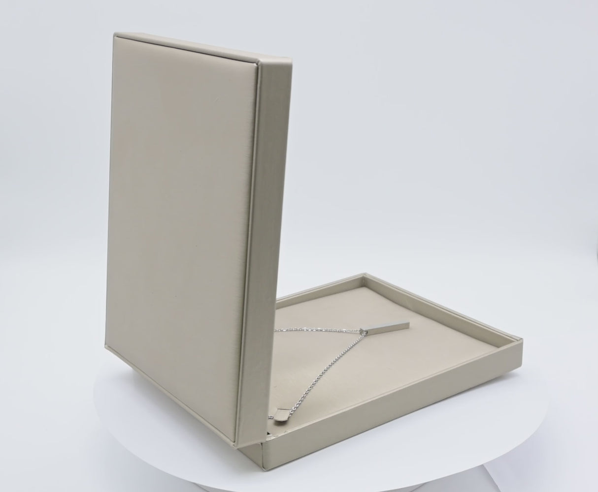 Silver Luna Leatherette Jewelry Necklace Boxes