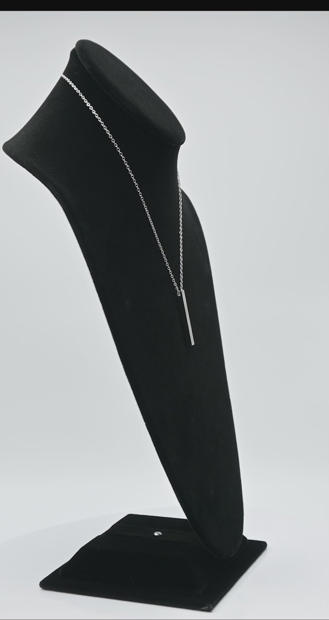 Black Velvet Jewelry Necklace Display Bust, 14-1/2" Tall