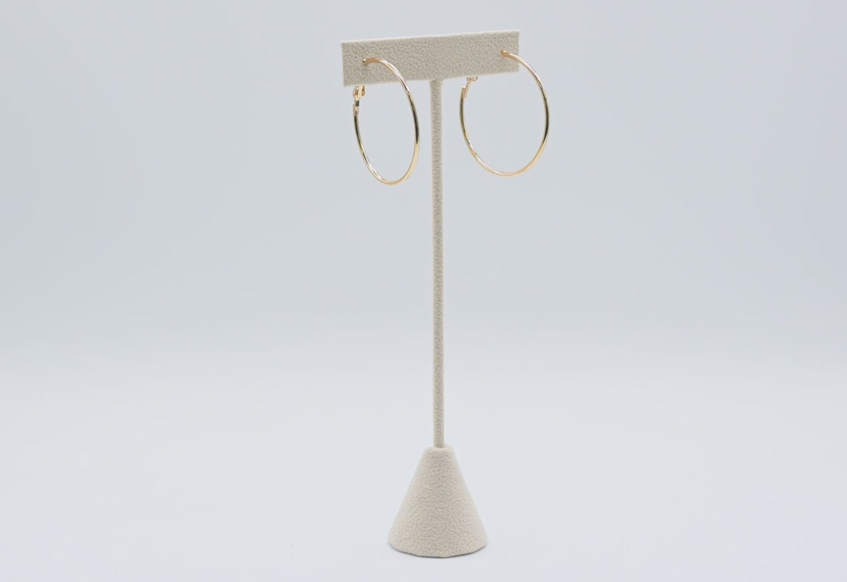 Beige Faux Suede Jewelry Earring T Stand, 6-3/4" Tall