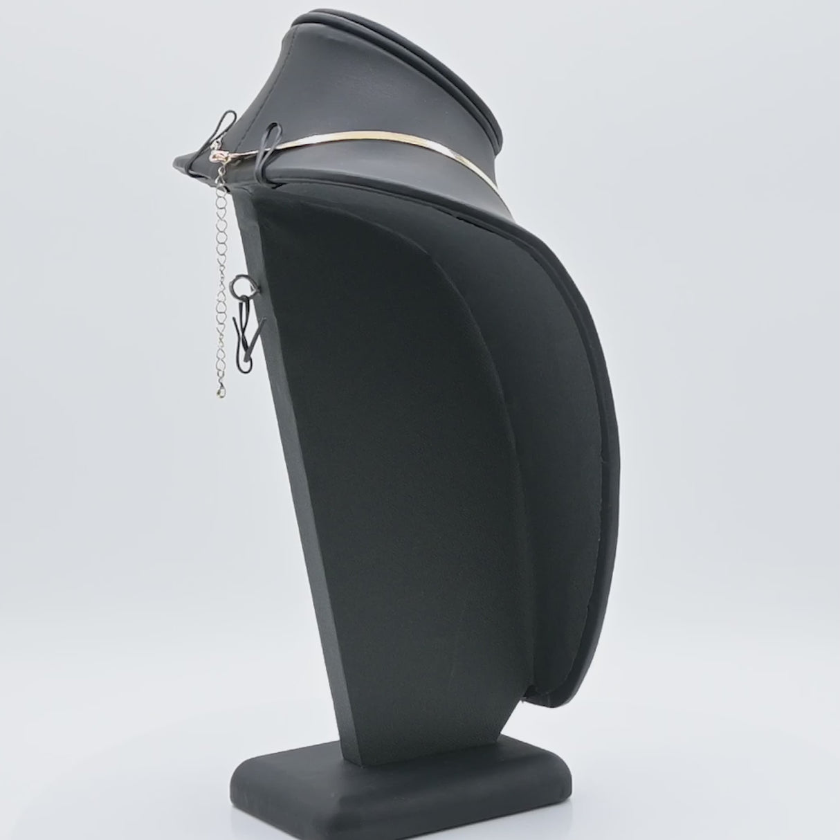 Black Leatherette Necklace Bust Display Stand, 7-1/2" Tall