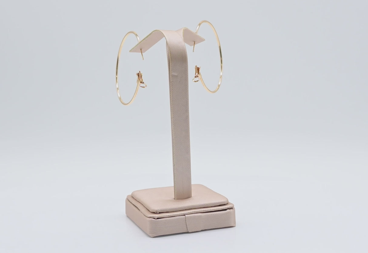 Champagne Pink Leatherette Jewelry Earring Tree Stand