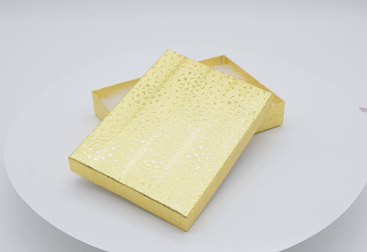 Gold Foil Cotton Filled Jewelry Gift Boxes #53