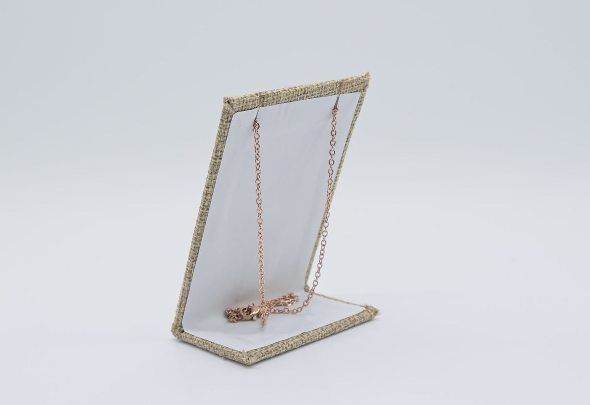 Brown Burlap Earring & Pendant Display Stand - 3-1/4" Tall