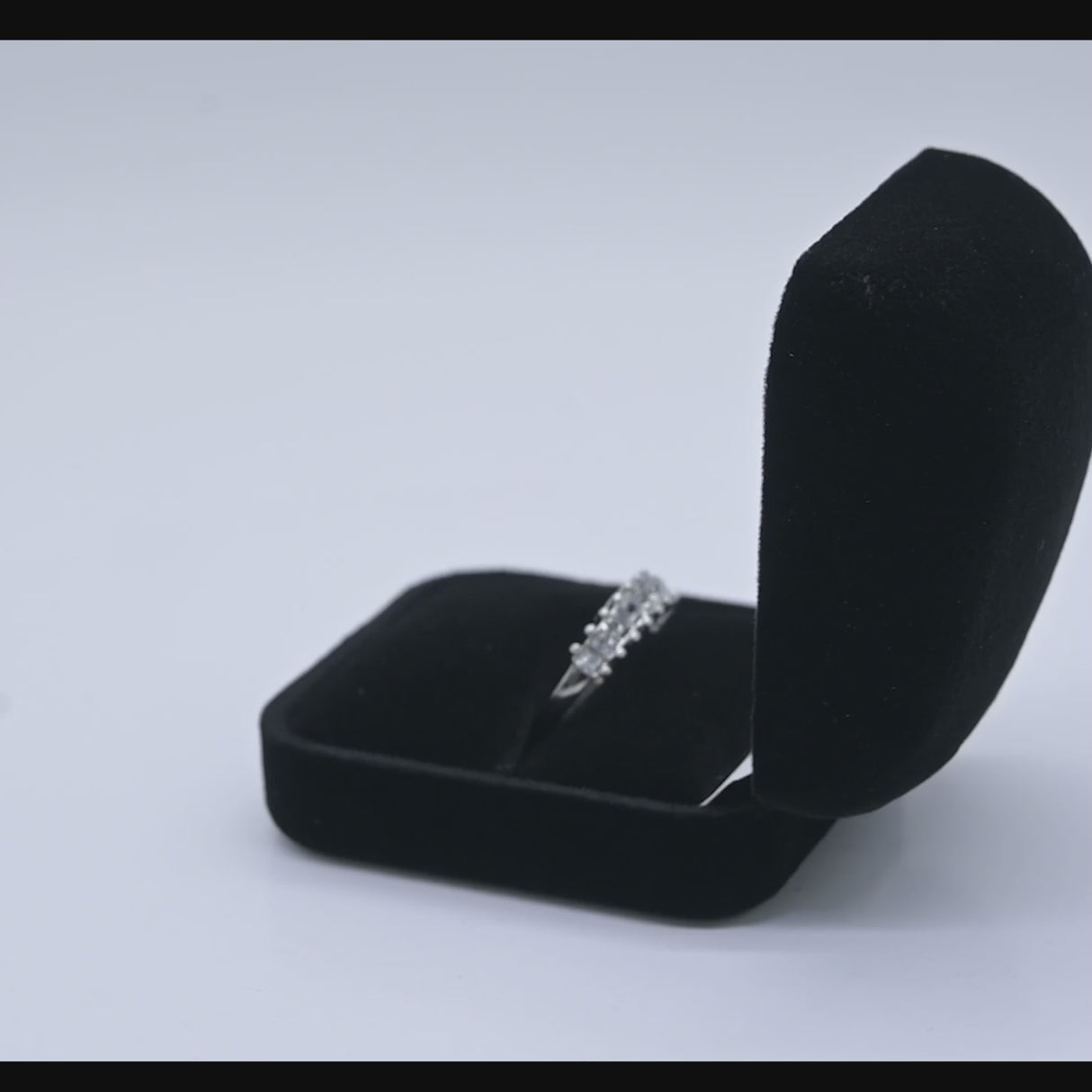 Black Flocked Velour Jewelry Ring Gift Boxes