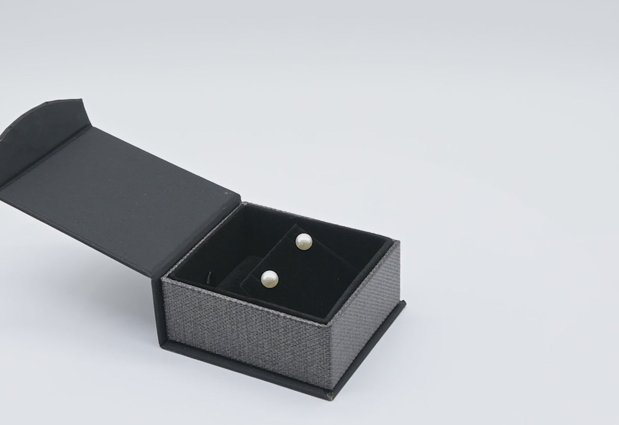 Black and Grey Magnetic Lid Jewelry Earring or Pendant Boxes
