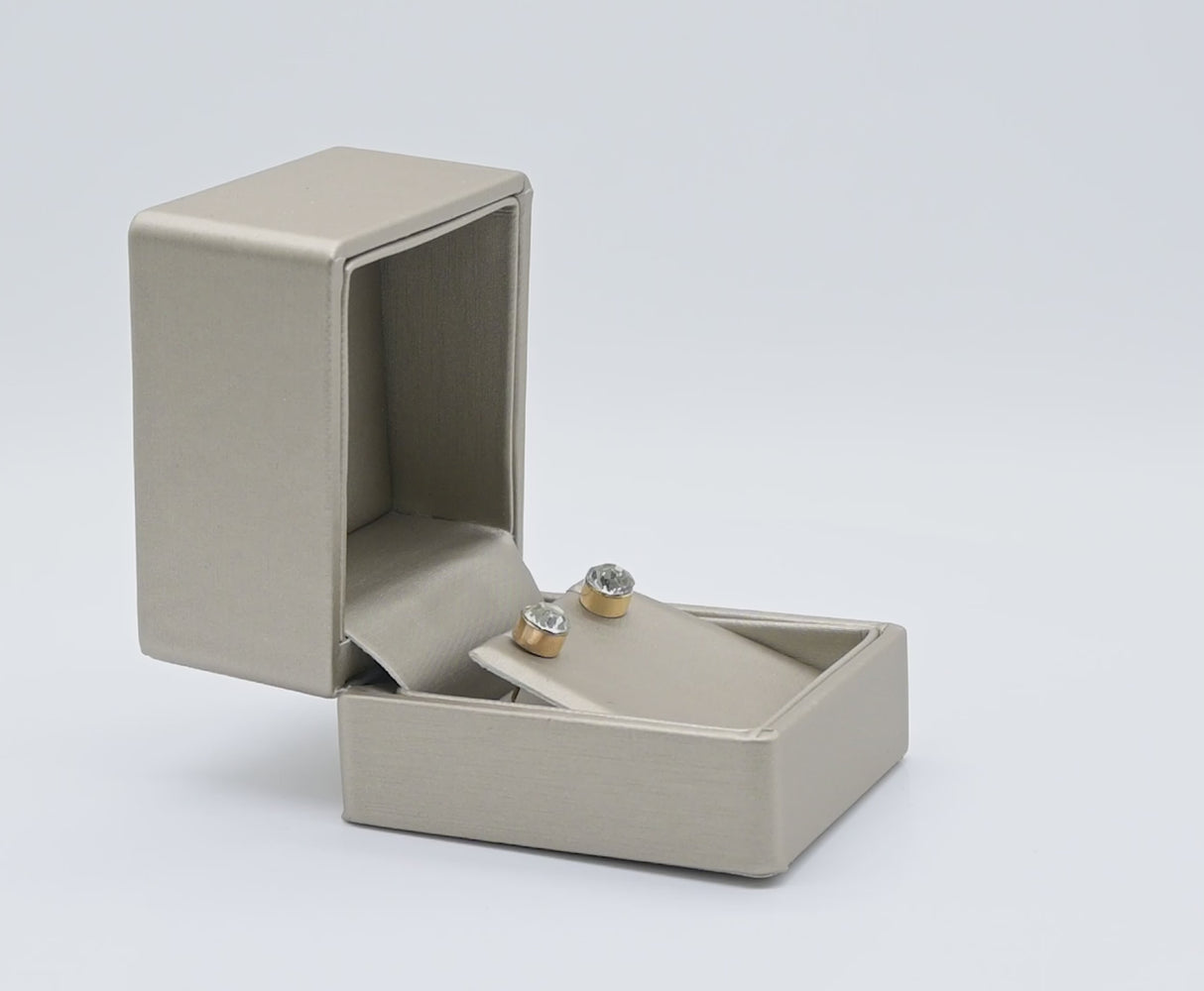 Luxury Silver Luna Leatherette Jewelry Earring Gift Boxes