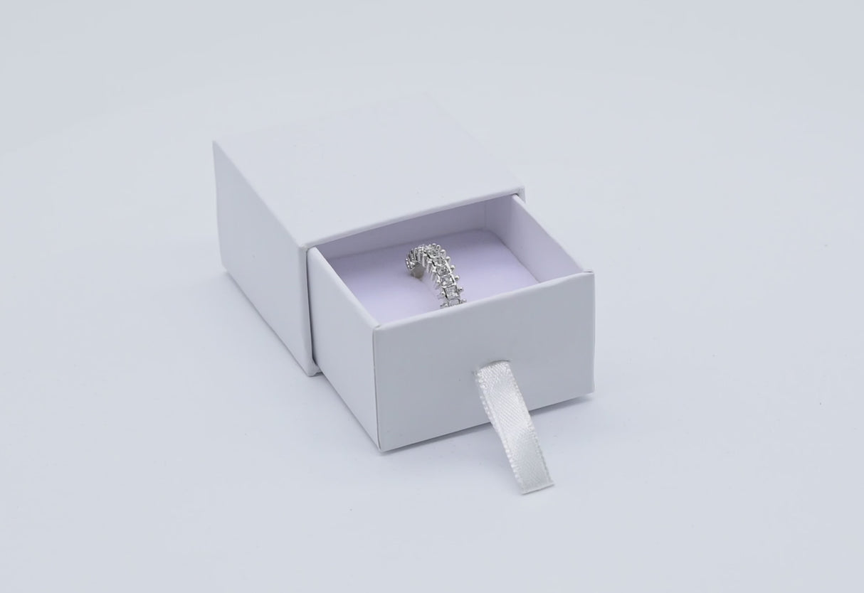Matte White Paper Slide-Out Ring Box - 100 Pieces