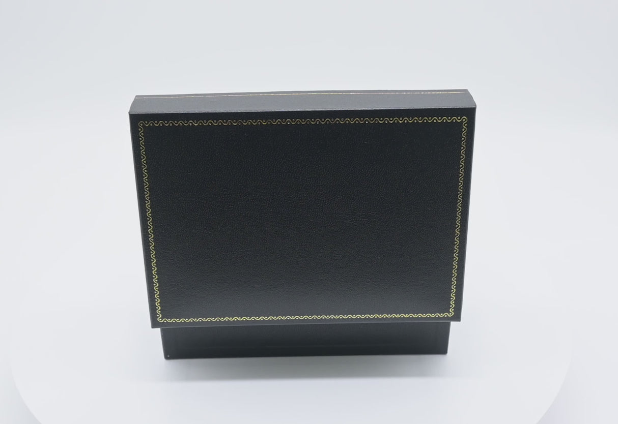 Black Leatherette Watch Pillow Box with Gold Trim - Pack of 6