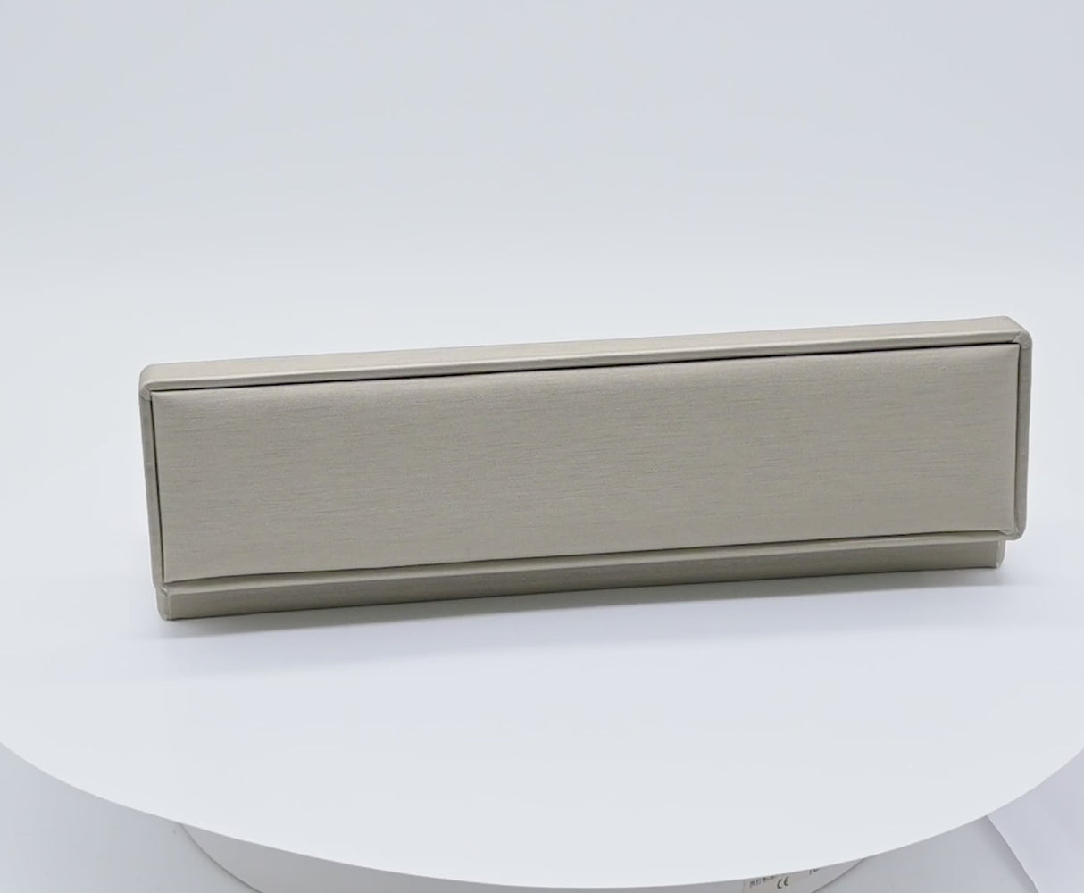 Silver Luna Leatherette Jewelry Bracelet / Watch Gift Boxes