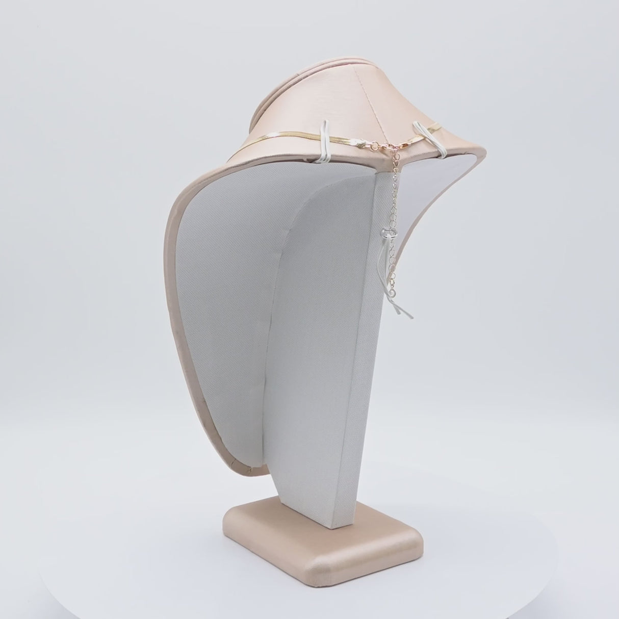 Champagne Pink Leatherette Necklace Display Bust - 10" Tall