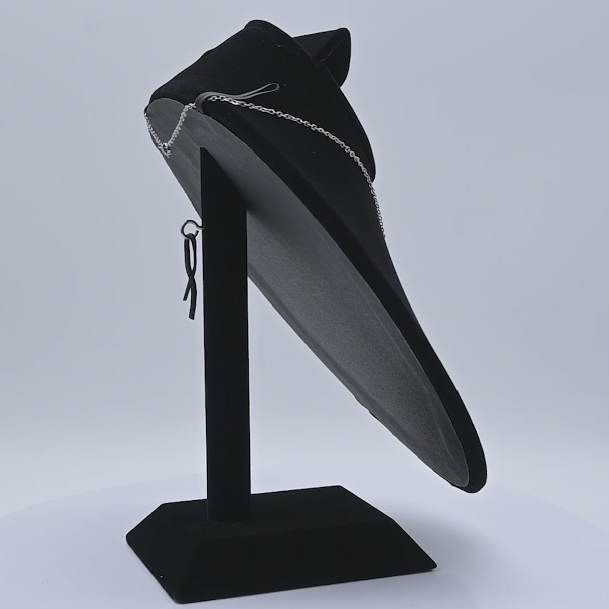 Black Velvet Jewelry Necklace / Ring / Earring Combination Display Bust