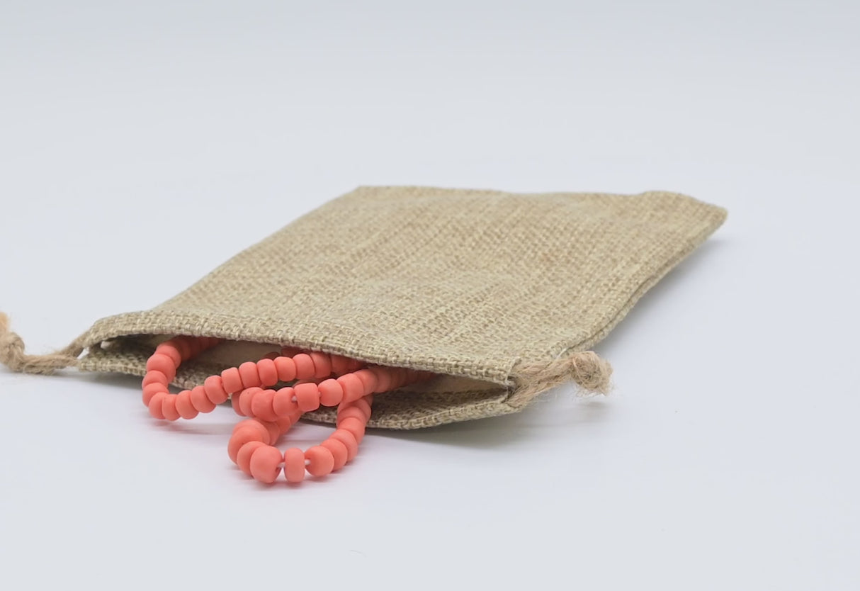 Brown Burlap Drawstring Gift Pouches, 4" x 5-1/2", 12 Per Pack