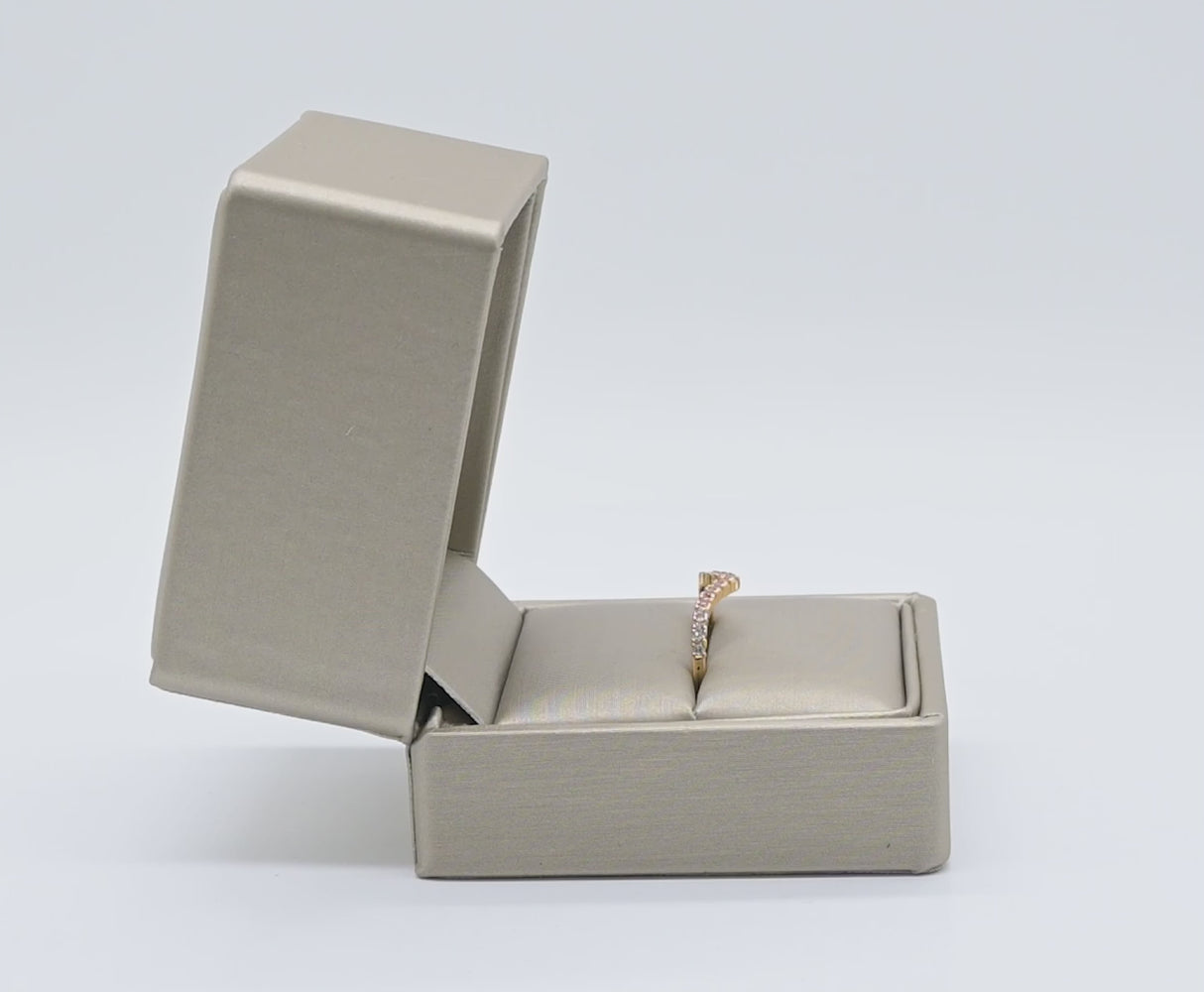 Luxury Silver Luna Leatherette Jewelry Ring Gift Boxes