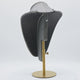 Steel Grey Leatherette Necklace Bust With Adjustable Gold Metal Base - 13" ~ 16" Tall