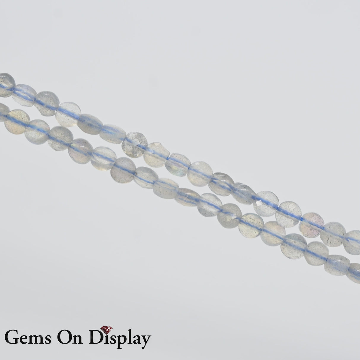 Labradorite Faceted Flat Round Beads AAA- 3mm - Natural Madagascar Gemstone Strand