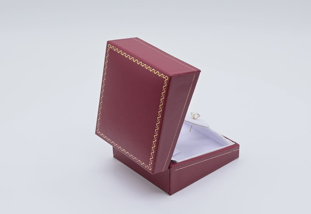 Red Leatherette, Gold Trim, Jewelry T-Insert Earring Box