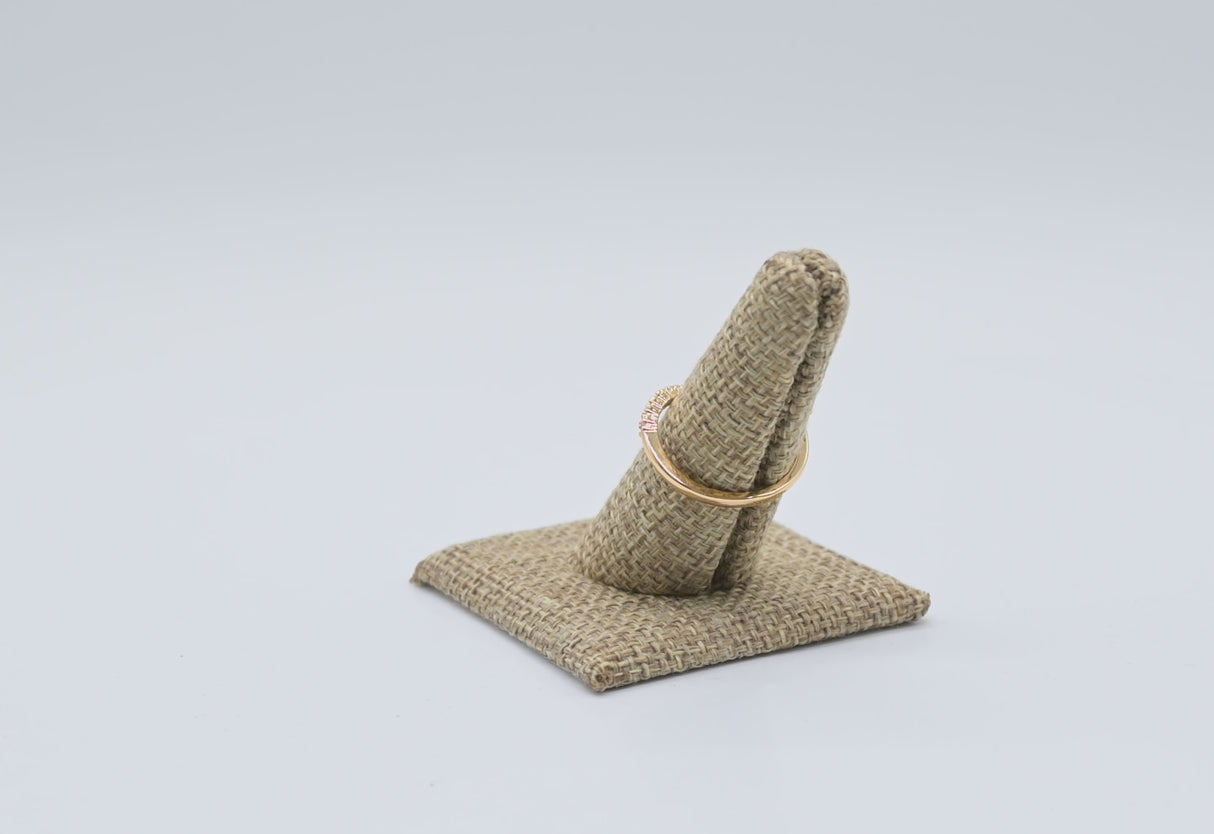Brown Burlap Ring Display Finger - Holds 1-2 Rings - 2⅜" Tall