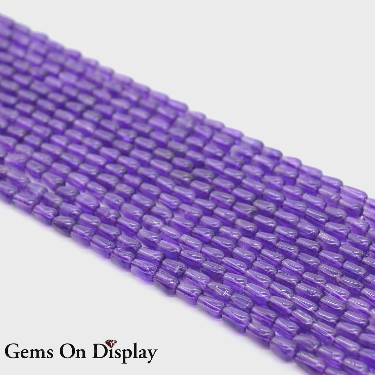 AA Amethyst 3x5mm Barrel Beads – Natural Dark Purple – 16” Strand